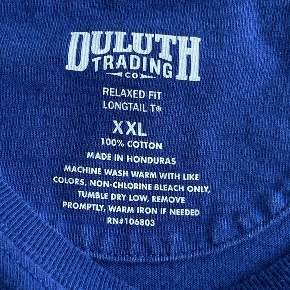 Duluth Trading Co. Mens Shirt XXL Relaxed Fit Longtail TShirt Blue Cotton Work - Picture 3 of 6